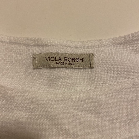 Viola Borghi size L linen blouse white made in Italy - Picture 3 of 8